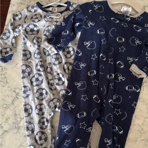 Gerber Blue and Gray Sports Print Kids Footies